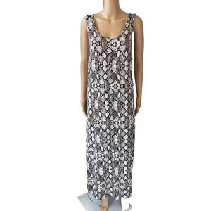 Women’s Sz 12 Primark Snake Print Sundress Maxi Stretch Casual Relaxed Coastal